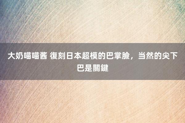 大奶喵喵酱 復刻日本超模的巴掌臉,当然的尖下巴是關鍵