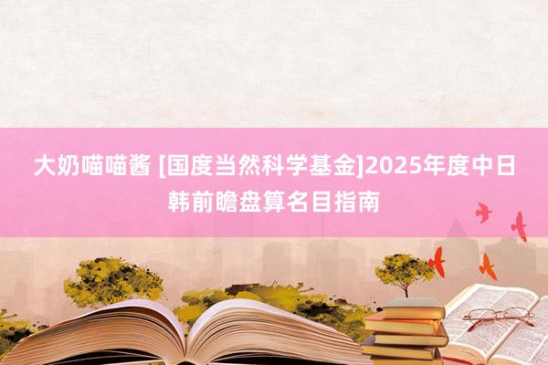 大奶喵喵酱 [国度当然科学基金]2025年度中日韩前瞻盘算名目指南