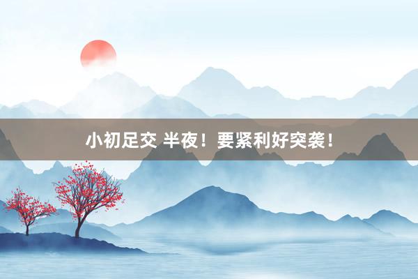 小初足交 半夜！要紧利好突袭！